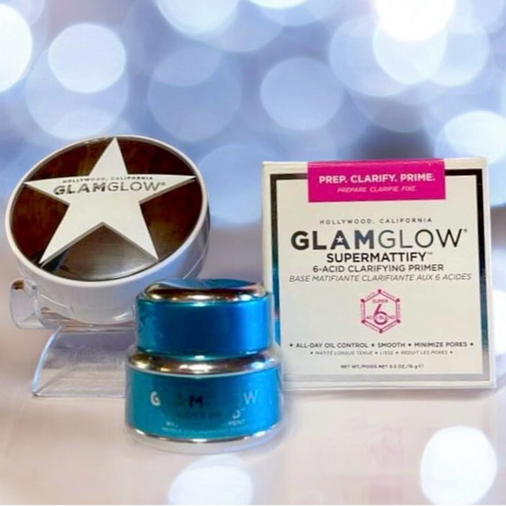 GlamGlow SuperMattify 6 - Acid Clarifying Primer .5 OZ. + GlamGlow Thirsty Mud